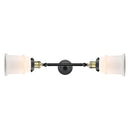 Canton Bath Vanity Light shown in the Black Antique Brass finish with a Matte White shade