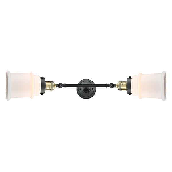Canton Bath Vanity Light shown in the Black Antique Brass finish with a Matte White shade