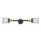 Canton Bath Vanity Light shown in the Black Antique Brass finish with a Seedy shade