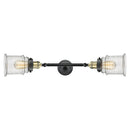 Canton Bath Vanity Light shown in the Black Antique Brass finish with a Seedy shade