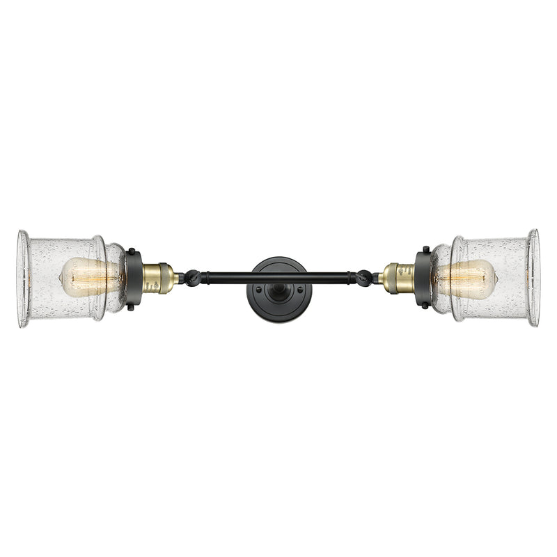 Canton Bath Vanity Light shown in the Black Antique Brass finish with a Seedy shade