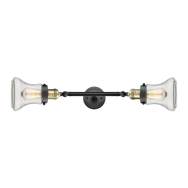 Bellmont Bath Vanity Light shown in the Black Antique Brass finish with a Clear shade