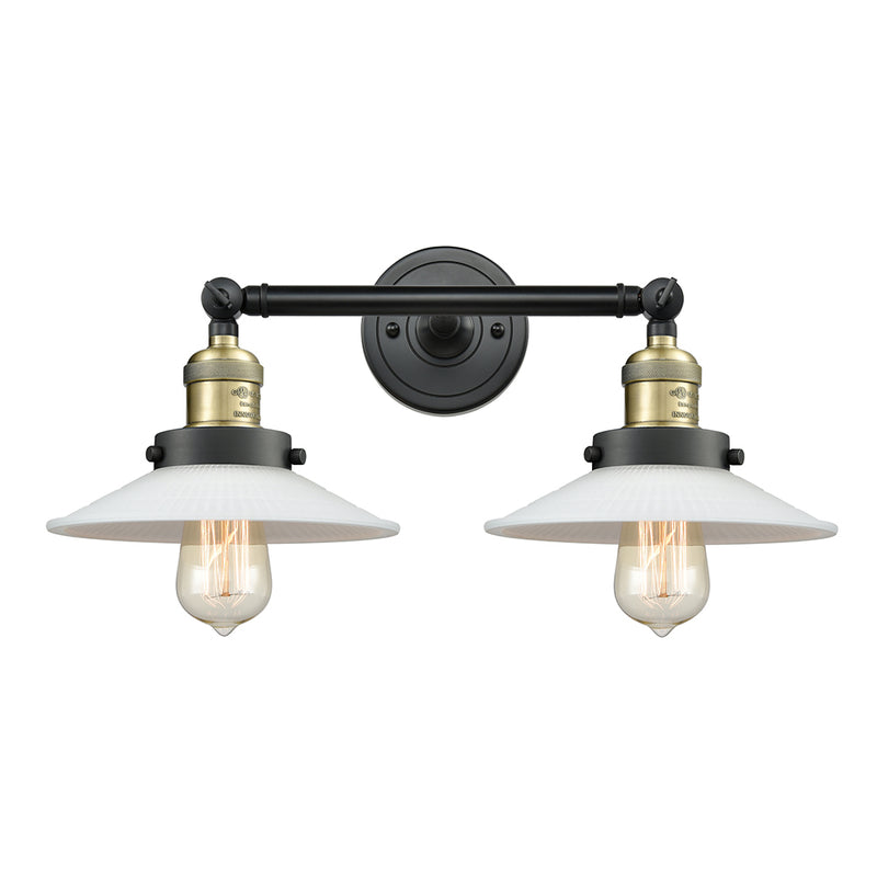 Innovations Lighting Halophane 2 Light Bath Vanity Light Part Of The Franklin Restoration Collection 208L-BAB-G1-LED