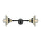 Halophane Bath Vanity Light shown in the Black Antique Brass finish with a Clear Halophane shade