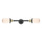 Dover Bath Vanity Light shown in the Black Antique Brass finish with a Matte White shade