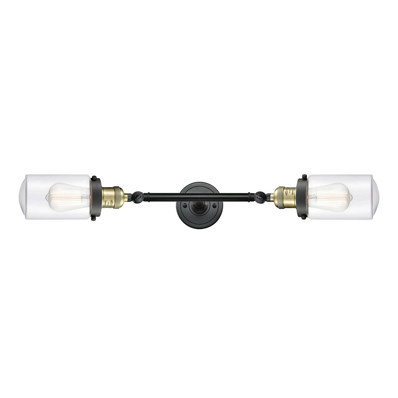 Dover Bath Vanity Light shown in the Black Antique Brass finish with a Clear shade