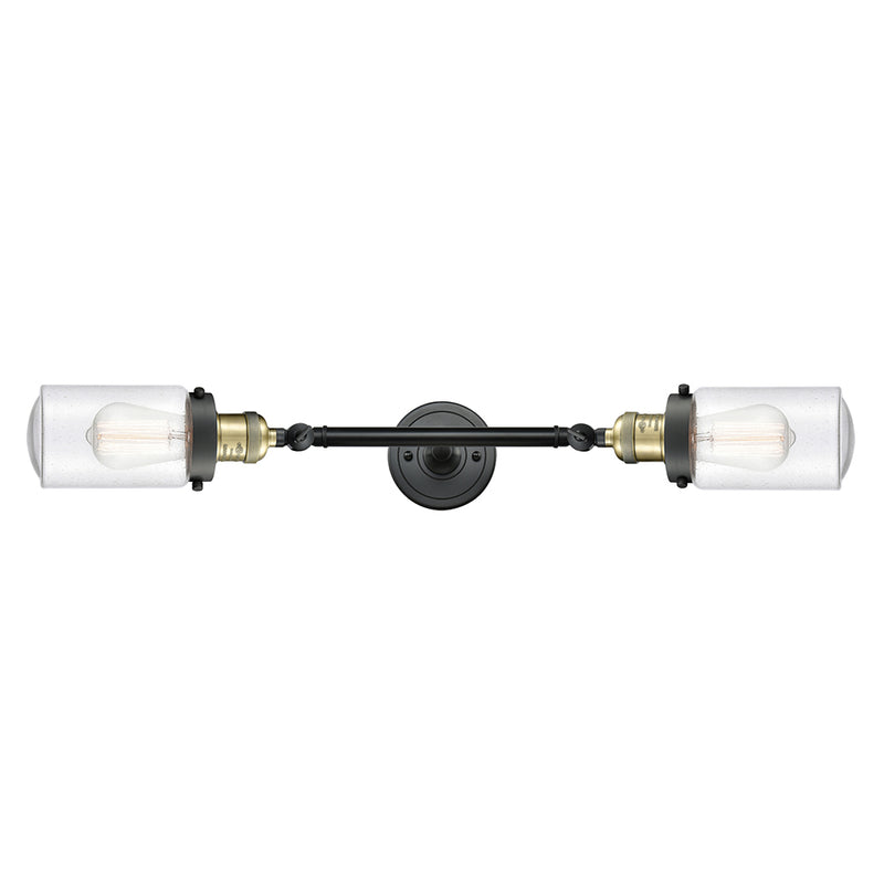 Dover Bath Vanity Light shown in the Black Antique Brass finish with a Seedy shade
