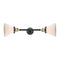 Cone Bath Vanity Light shown in the Black Antique Brass finish with a Matte White shade