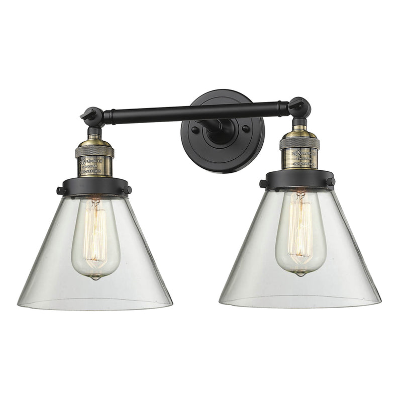 Innovations Lighting Large Cone 2 Light Bath Vanity Light Part Of The Franklin Restoration Collection 208L-BAB-G42