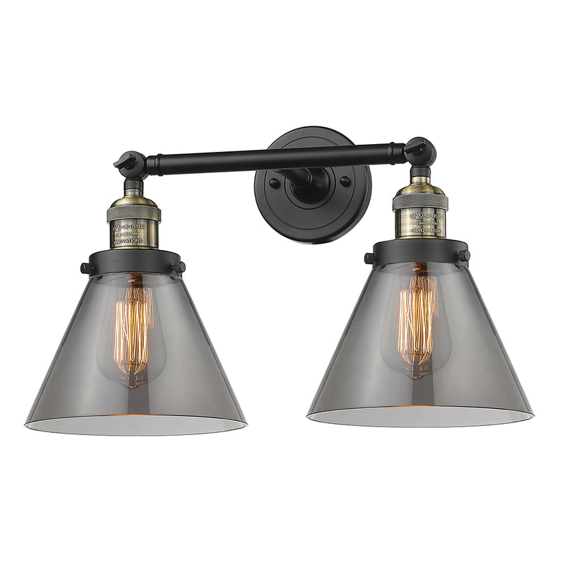 Innovations Lighting Large Cone 2 Light Bath Vanity Light Part Of The Franklin Restoration Collection 208L-BAB-G43