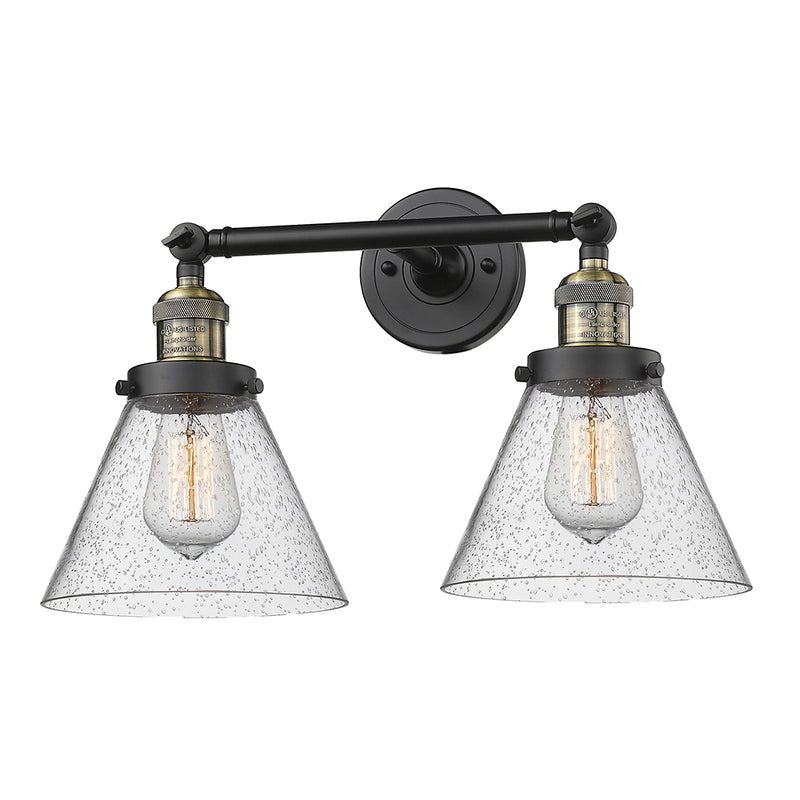 Innovations Lighting Large Cone 2 Light Bath Vanity Light Part Of The Franklin Restoration Collection 208L-BAB-G44-LED