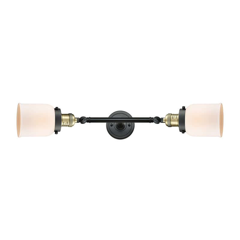 Bell Bath Vanity Light shown in the Black Antique Brass finish with a Matte White shade