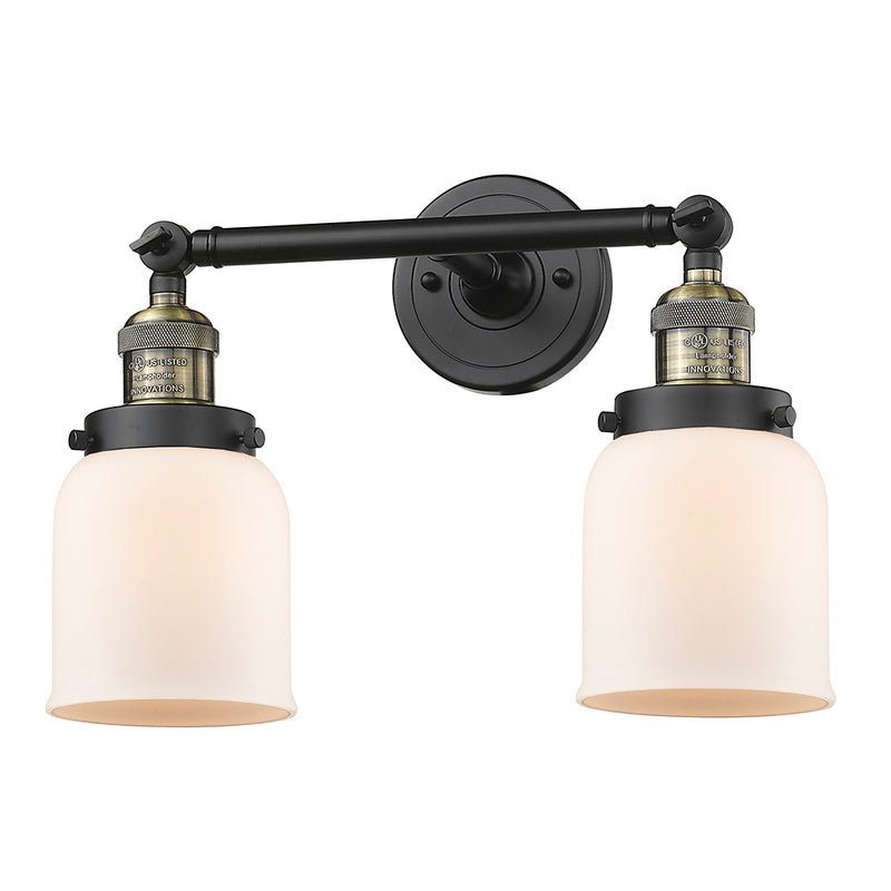 Innovations Lighting Small Bell 2 Light Bath Vanity Light Part Of The Franklin Restoration Collection 208L-BAB-G51