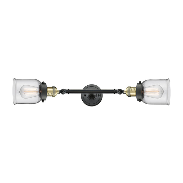 Bell Bath Vanity Light shown in the Black Antique Brass finish with a Clear shade