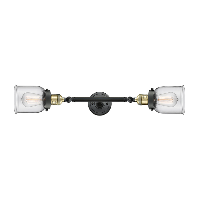 Bell Bath Vanity Light shown in the Black Antique Brass finish with a Clear shade