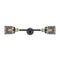 Bell Bath Vanity Light shown in the Black Antique Brass finish with a Plated Smoke shade