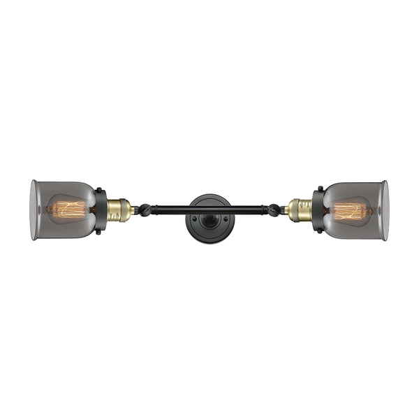 Bell Bath Vanity Light shown in the Black Antique Brass finish with a Plated Smoke shade