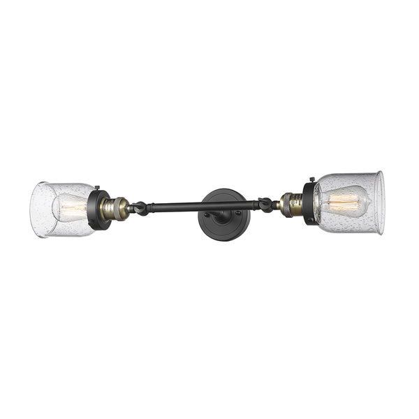 Bell Bath Vanity Light shown in the Black Antique Brass finish with a Seedy shade