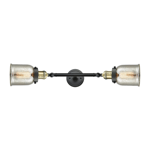 Bell Bath Vanity Light shown in the Black Antique Brass finish with a Silver Plated Mercury shade