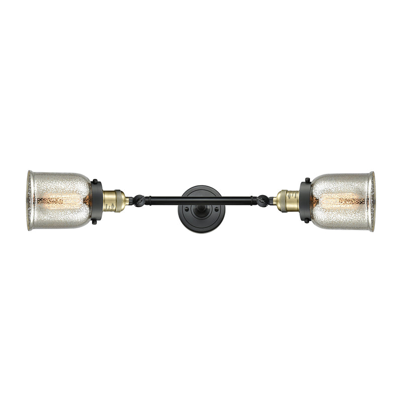 Bell Bath Vanity Light shown in the Black Antique Brass finish with a Silver Plated Mercury shade