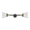 Cone Bath Vanity Light shown in the Black Antique Brass finish with a Clear shade