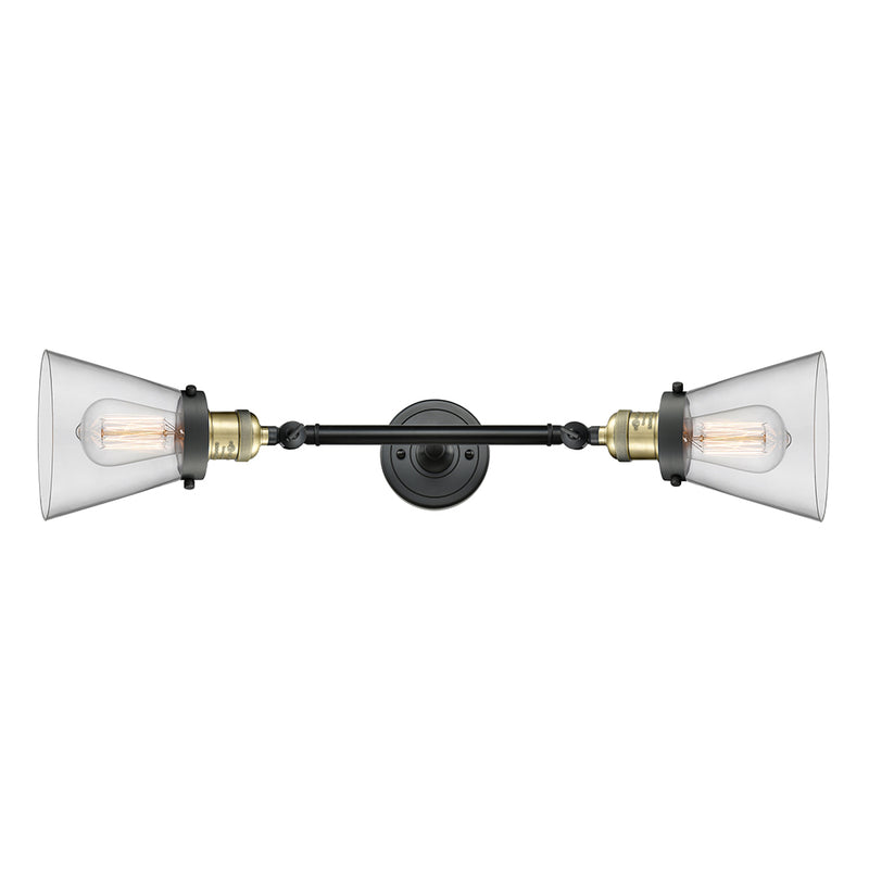 Innovations Lighting Small Cone 2 Light Bath Vanity Light Part Of The Franklin Restoration Collection 208L-BAB-G62