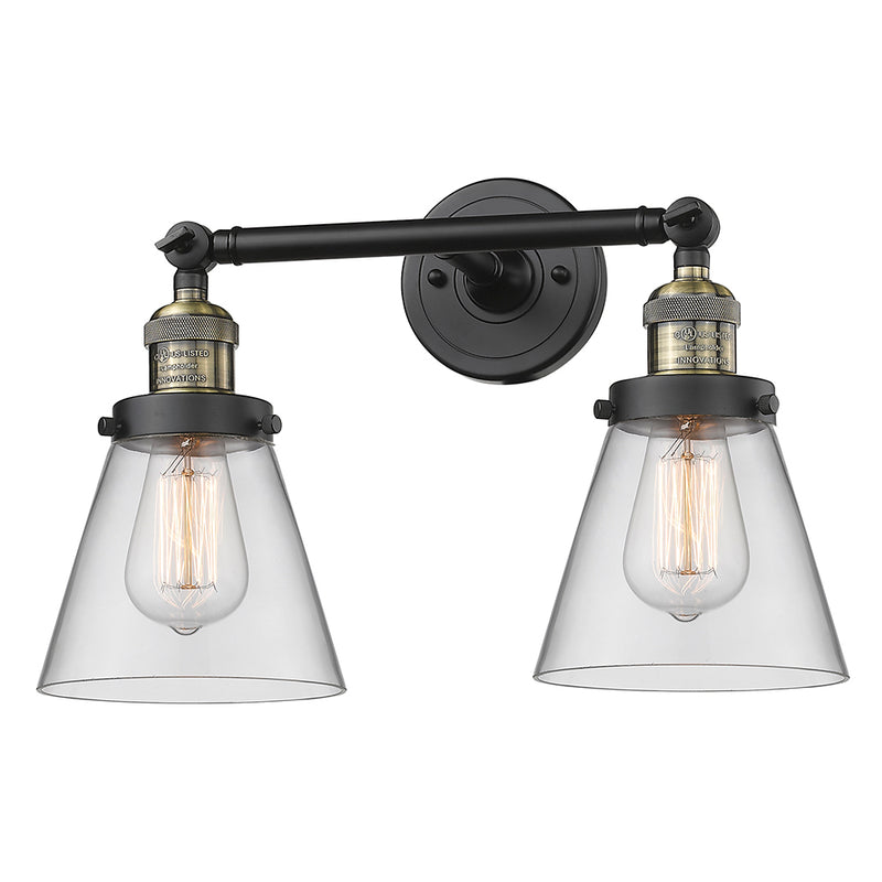 Innovations Lighting Small Cone 2 Light Bath Vanity Light Part Of The Franklin Restoration Collection 208L-BAB-G62