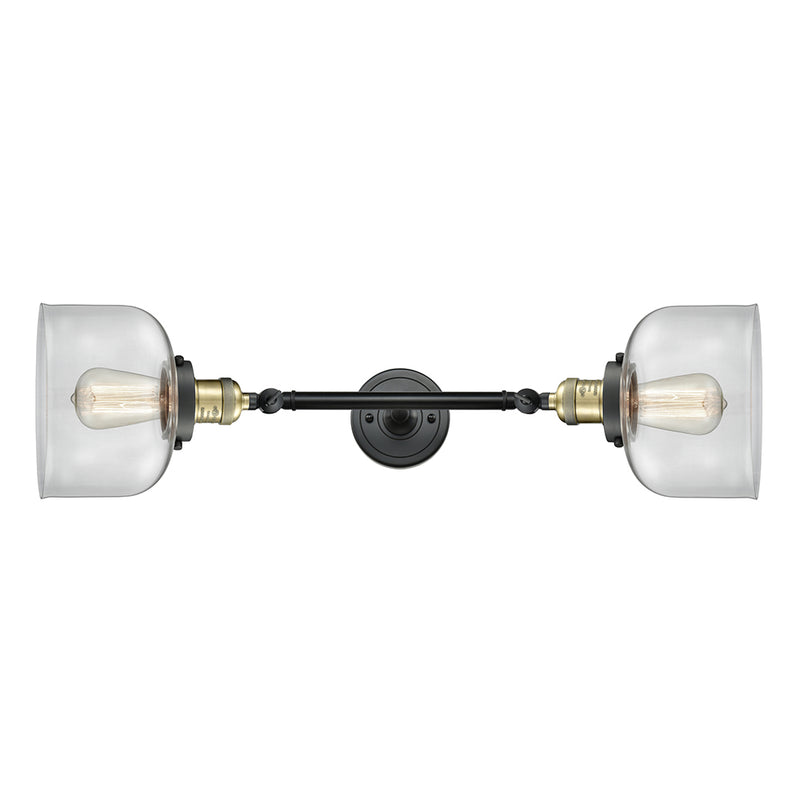 Bell Bath Vanity Light shown in the Black Antique Brass finish with a Clear shade