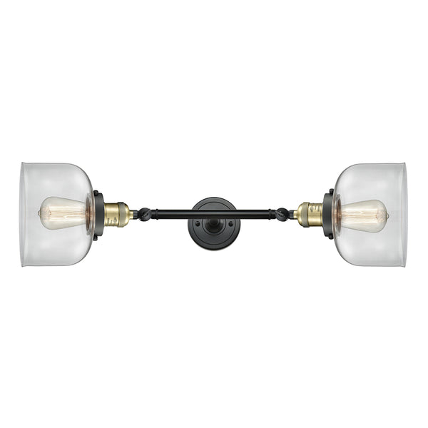 Bell Bath Vanity Light shown in the Black Antique Brass finish with a Clear shade