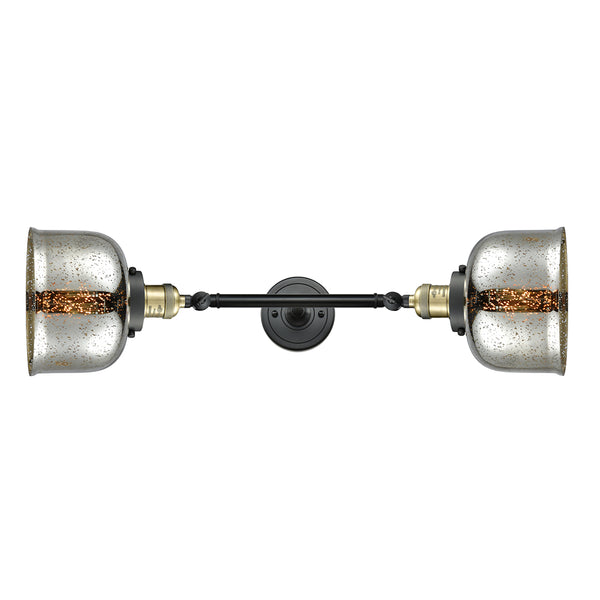 Bell Bath Vanity Light shown in the Black Antique Brass finish with a Silver Plated Mercury shade