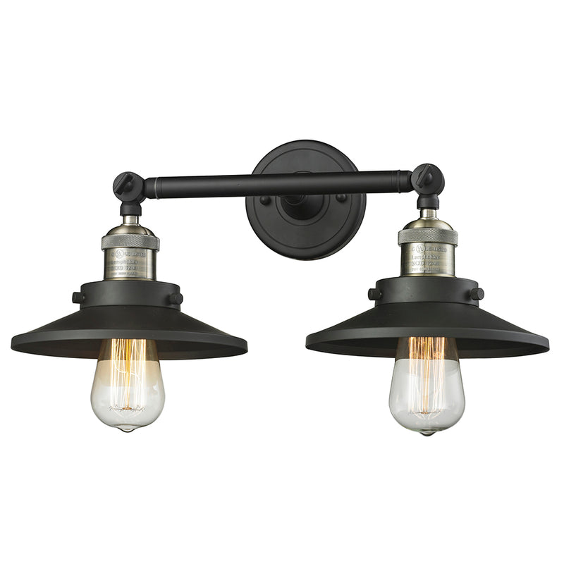 Innovations Lighting Railroad 2 Light Bath Vanity Light Part Of The Franklin Restoration Collection 208L-BAB-M6