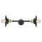 Railroad Bath Vanity Light shown in the Black Antique Brass finish with a Matte Black shade