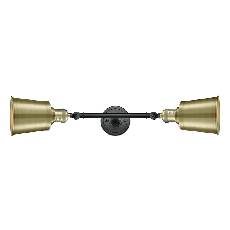 Addison Bath Vanity Light shown in the Black Antique Brass finish with a Antique Brass shade