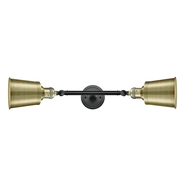 Addison Bath Vanity Light shown in the Black Antique Brass finish with a Antique Brass shade