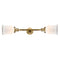 Canton Bath Vanity Light shown in the Brushed Brass finish with a Matte White shade