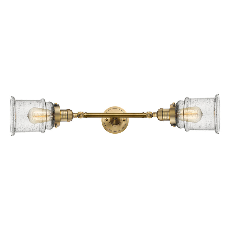 Canton Bath Vanity Light shown in the Brushed Brass finish with a Seedy shade