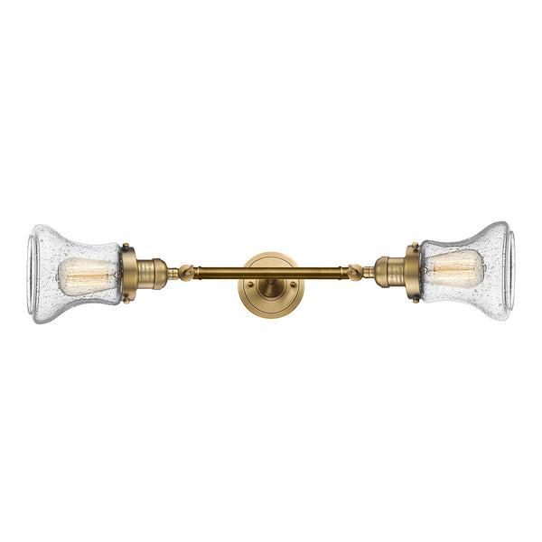 Bellmont Bath Vanity Light shown in the Brushed Brass finish with a Seedy shade