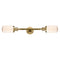 Dover Bath Vanity Light shown in the Brushed Brass finish with a Matte White shade