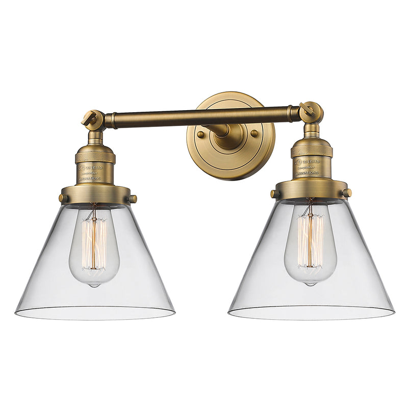 Innovations Lighting Large Cone 2 Light Bath Vanity Light Part Of The Franklin Restoration Collection 208L-BB-G42-LED