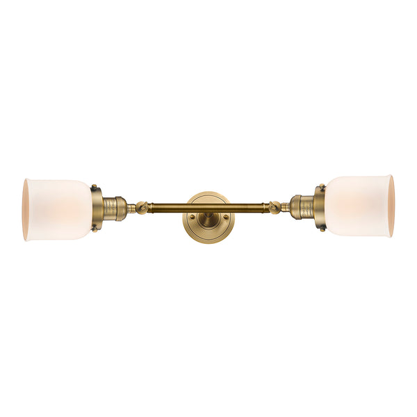 Bell Bath Vanity Light shown in the Brushed Brass finish with a Matte White shade
