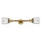 Bell Bath Vanity Light shown in the Brushed Brass finish with a Clear shade