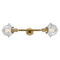 Oxford Bath Vanity Light shown in the Brushed Brass finish with a Clear shade