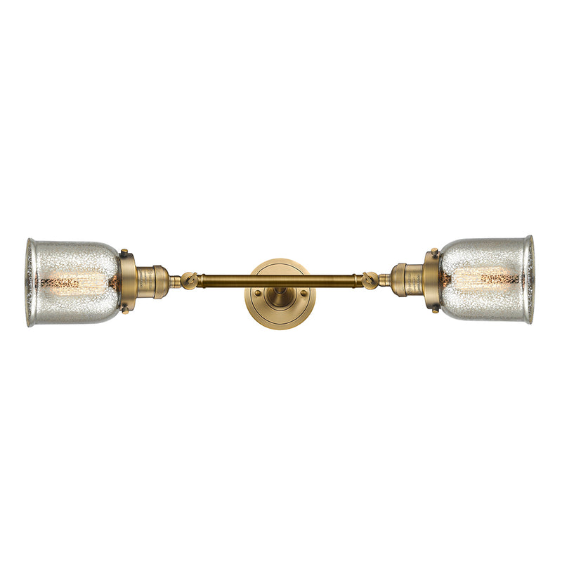 Bell Bath Vanity Light shown in the Brushed Brass finish with a Silver Plated Mercury shade