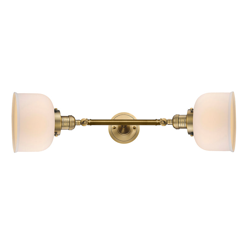 Bell Bath Vanity Light shown in the Brushed Brass finish with a Matte White shade