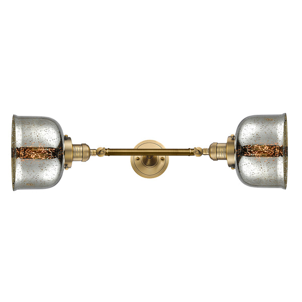 Bell Bath Vanity Light shown in the Brushed Brass finish with a Silver Plated Mercury shade