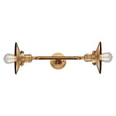Railroad Bath Vanity Light shown in the Brushed Brass finish with a Brushed Brass shade