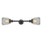Chatham Bath Vanity Light shown in the Matte Black finish with a Clear shade