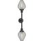 Geneseo Bath Vanity Light shown in the Matte Black finish with a Clear Crackled shade