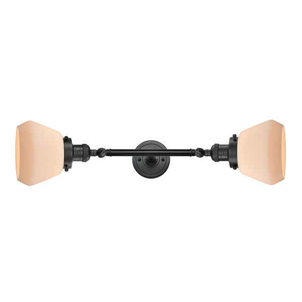 Fulton Bath Vanity Light shown in the Matte Black finish with a Matte White shade