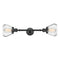 Fulton Bath Vanity Light shown in the Matte Black finish with a Clear shade